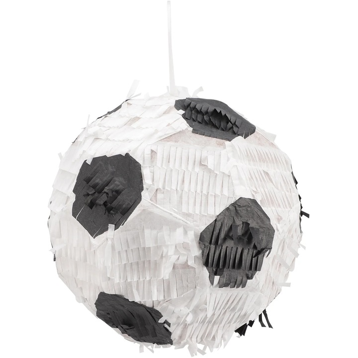 Pinata minge de fotbal ZYBLSSBB LSM2xh2926-BCS0123787, din hartie, design realist pentru petrecere, alb/negru, 20 x 20 x 20 cm