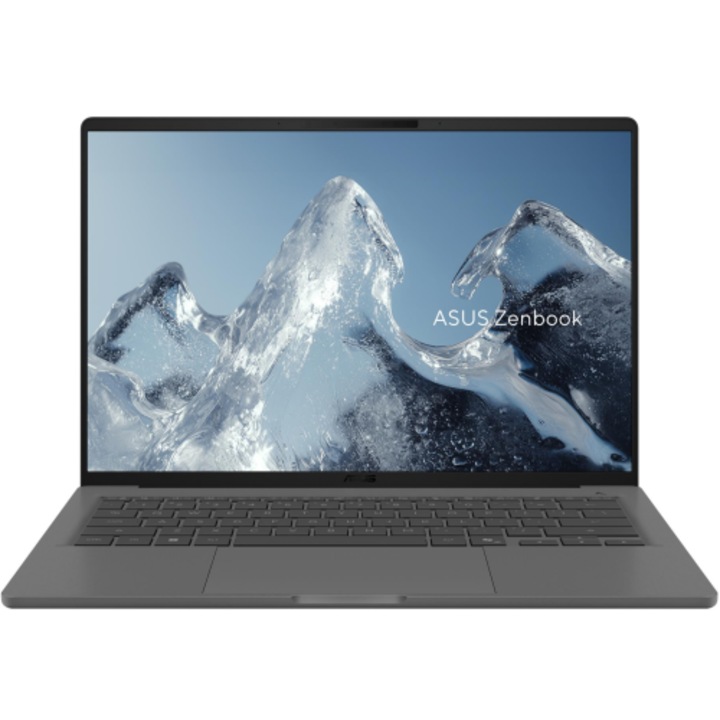 Laptop ASUS Zenbook A14 WUXGA 14 inch Qualcomm Snapdragon X2 Elite X2E-88-100 16GB 512GB SSD Windows 11 Home Iceland Gray