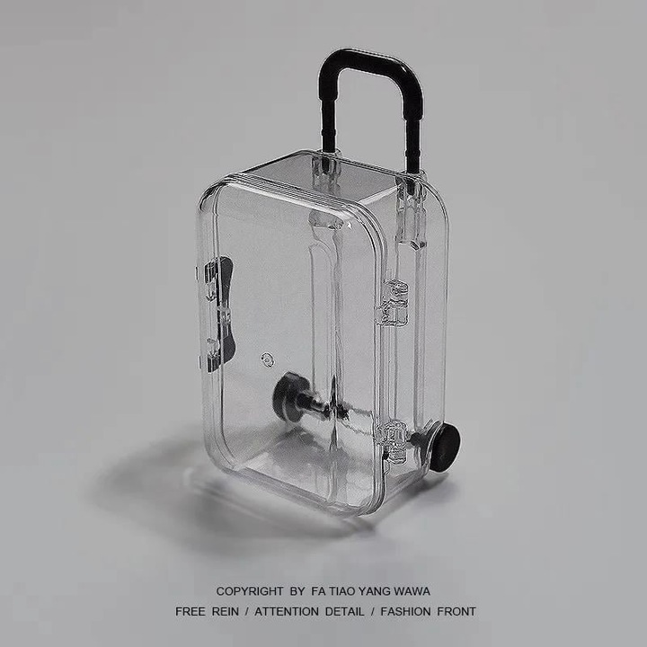 Cutie cadou mini valiza ZYBLSSBB LSM2xh2257-BCS0112636-1, plastic transparent, 8.8 x 5 x 4 cm