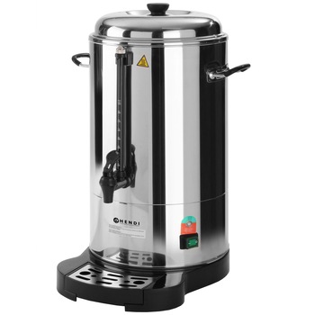 Boiler bauturi calde Hendi, 1500 W, 10 L, Robinet anti-picurare, Indicator decalcifiere, Argintiu Boiler bauturi calde Hendi, 1500 W, 10 L, Robinet anti-picurare, Indicator decalcifiere, Argintiu