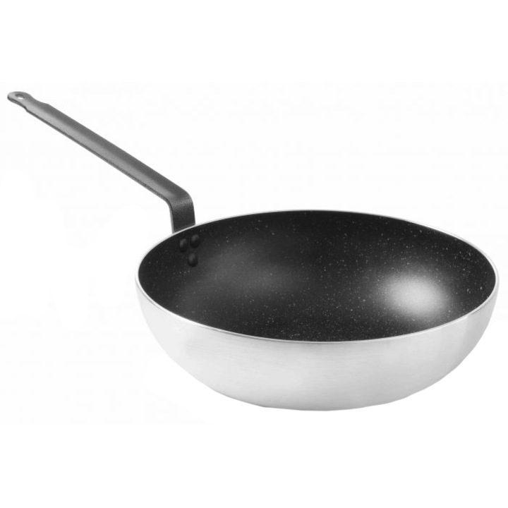 Тиган Wok Hendi Marble Professional, Алуминий с 3 слоя незалепваща повърхност, ø28x(H)7,5 см