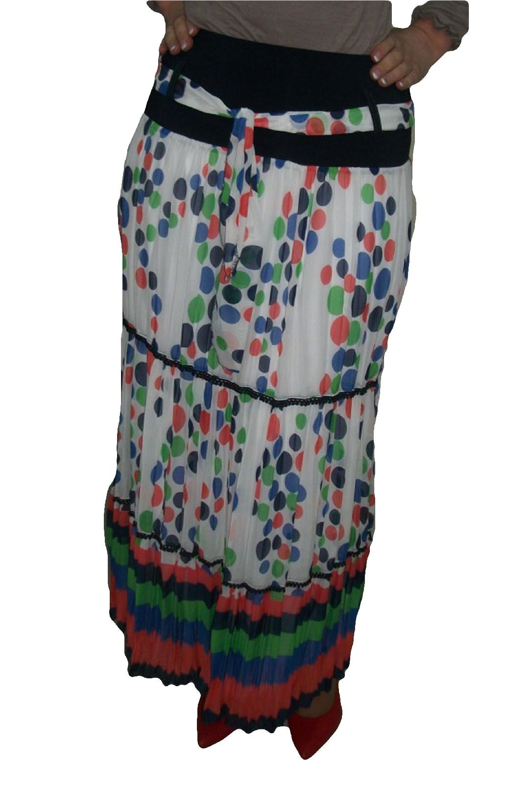 Fusta moderna, lunga de primavara-vara, D&J Exclusive, Multicolor