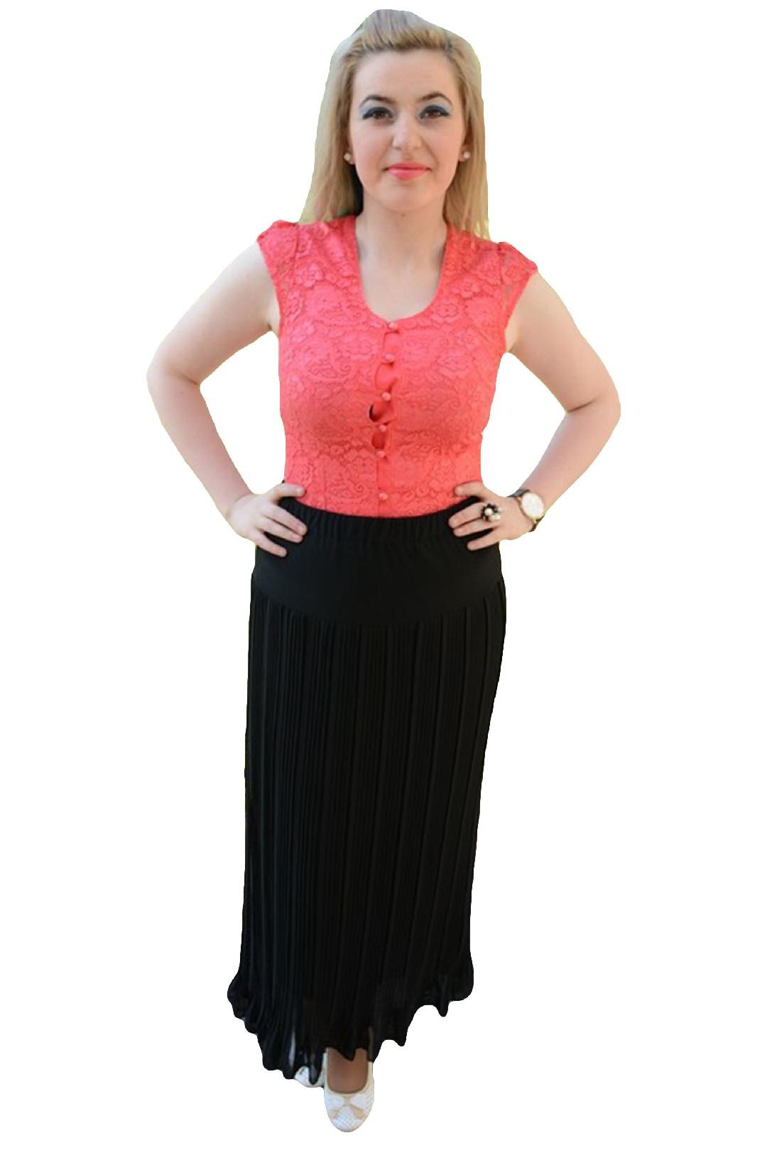 Fusta eleganta, lunga,masura mare, D&J Exclusive, Negru