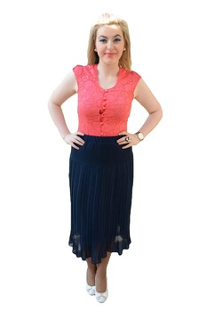 Fusta deosebita de primavara-vara din voal,masura mare, D&J Exclusive, Albastru marin Fusta deosebita de primavara-vara din voal,masura mare, D&J Exclusive, Albastru marin