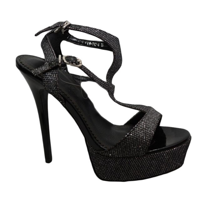 Sandale cu aspect original cu platforma, D&J Exclusive,, Argintiu