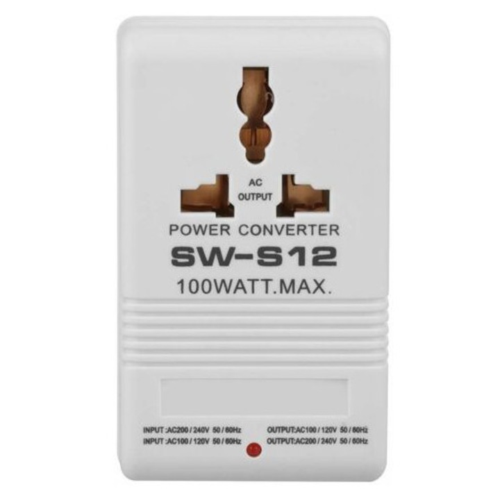 Adaptor convertor de tensiune 55-60HZ 100W transformator de conversie step-up 100V 110V/120V la 220V/240V calatorie