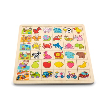 Puzzle din lemn, Pino, Joc de logica format din 6 teme Puzzle din lemn, Pino, Joc de logica format din 6 teme