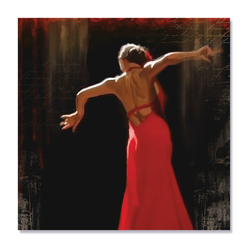 Tablou Canvas - Dansatoare, Flamenco, Dans, Femeie, 100 x 100 cm