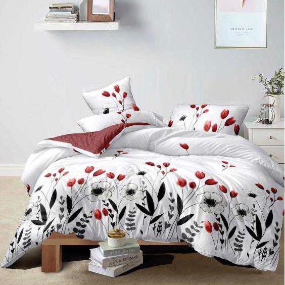 Lenjerie de pat cu 2 fete bumbac de lux, 2 persoane, 6 piese, gri Katia180