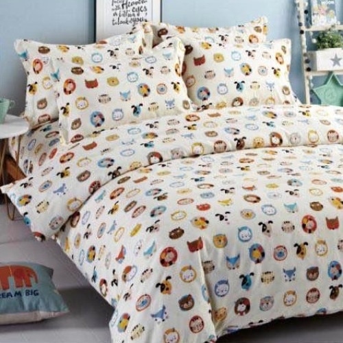 Lenjerie de pat cu doua fete bumbac de lux 2 persoane, 6 piese, maro Katia186