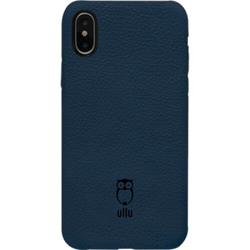 Husa iPhone X Ullu, Piele naturala, Albastra