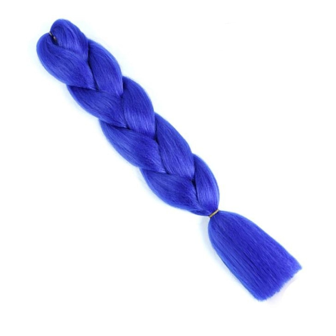 Extensie colorata de par pentru impletituri albastru electric 100 g