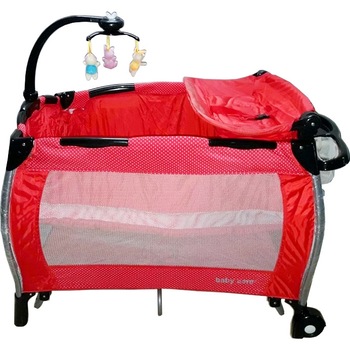 Patut Pliant rotund cu balansoar, Tarc copii Baby Care™ ROUND NEST, Pliabil pe 2 Niveluri cu muzica si Masa infasat, Jucarie Carusel cu jucarii din plus, geanta transport inclusa, Rosu Patut Pliant rotund cu balansoar, Tarc copii Baby Care™ ROUND NEST, Pliabil pe 2 Niveluri cu muzica si Masa infasat, Jucarie Carusel cu jucarii din plus, geanta transport inclusa, Rosu