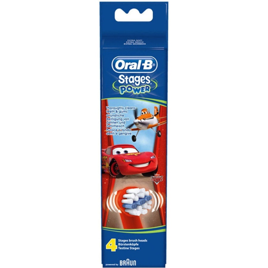 Rezerve pentru periuta de dinti electrica copii Oral-B EB10-4, 4 buc, Editie Cars