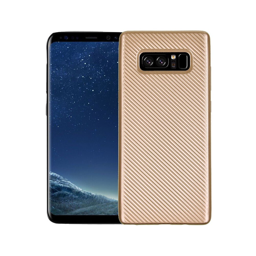 Husa Samsung Galaxy Note 8 - Textura Fibra de Carbon, Flexibila, TPU, Aurie