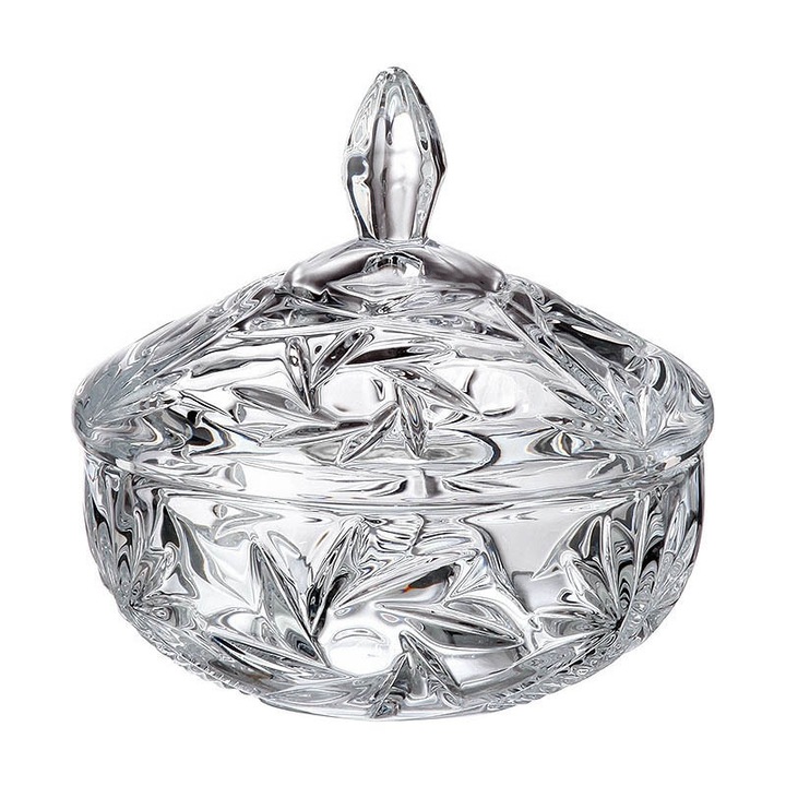 Bomboniera cu capac PINWHEEL 15 cm, Bohemia Crystalite