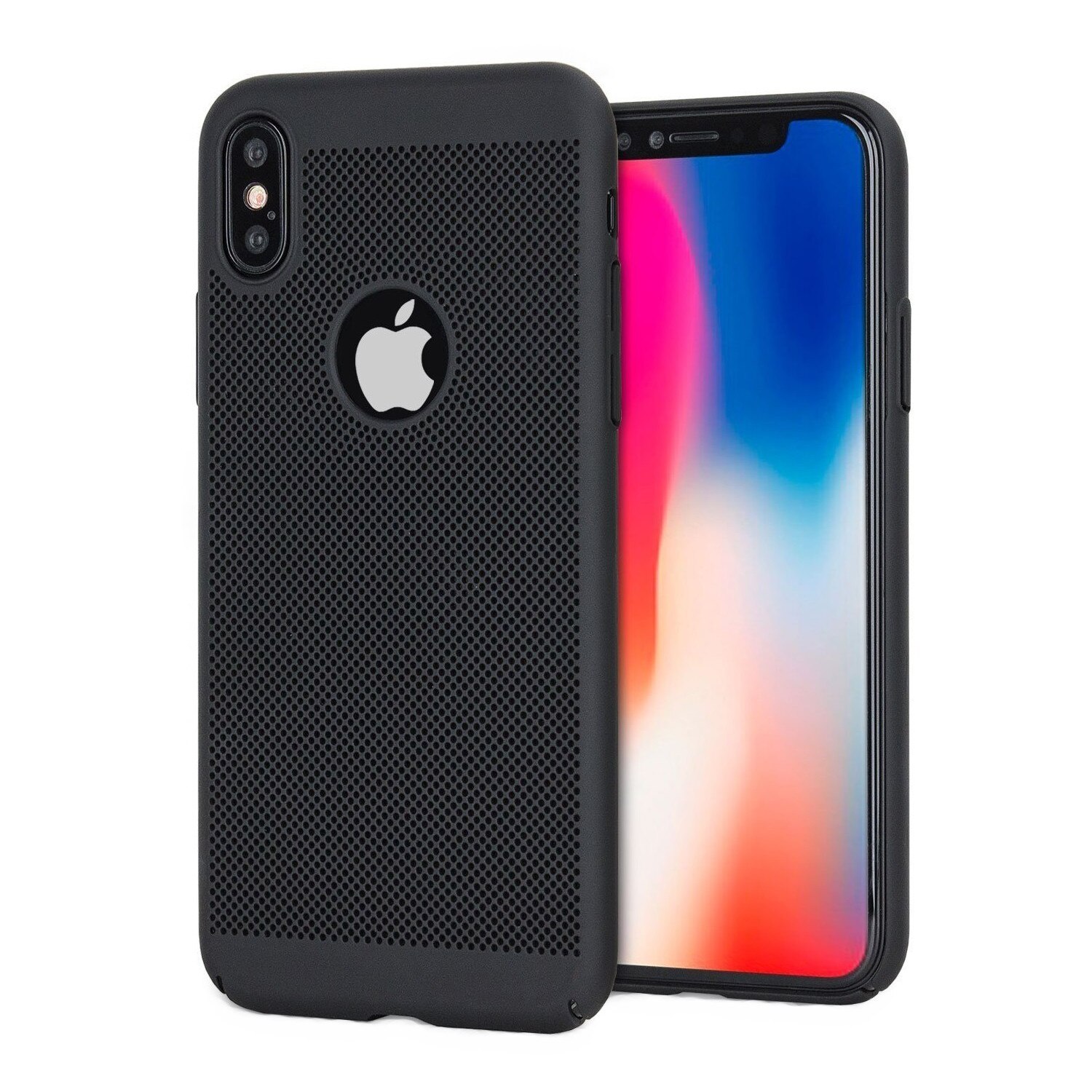 Husa de protectie Air cu perforatii pentru iPhone X, Negru