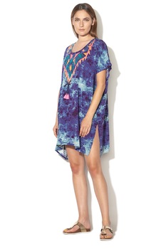 DESIGUAL, Bluza lunga de plaja, cu paiete France, Violet ametist/Oranj/Albastru, XL DESIGUAL, Bluza lunga de plaja, cu paiete France, Violet ametist/Oranj/Albastru, XL