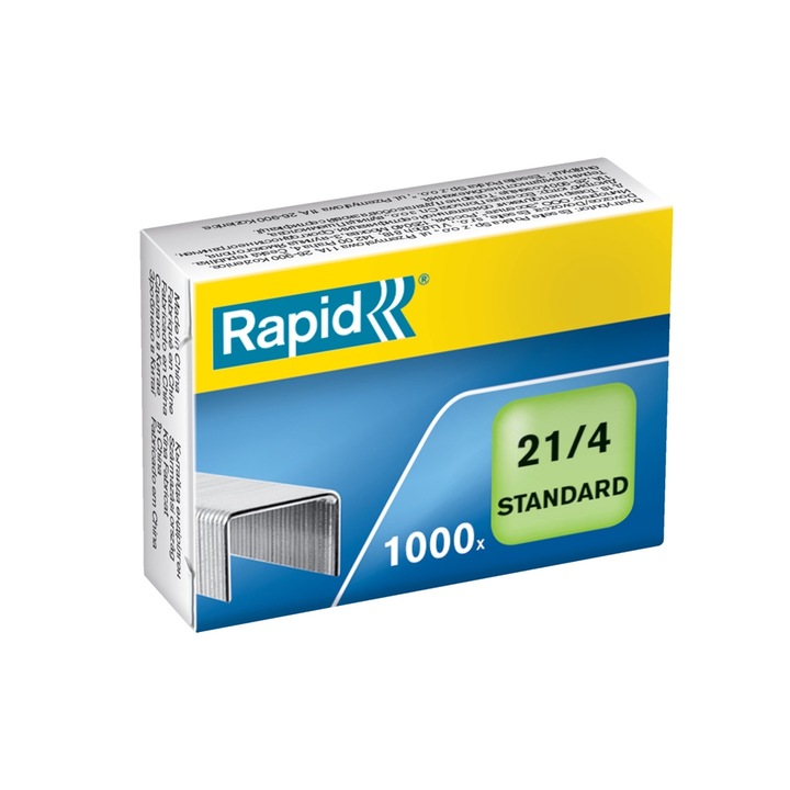 Capse Rapid Standard 21/4 1M - pentru SUPREME S21 - max 12 coli, Argintiu
