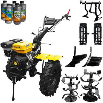 Pachet motocultor AgroPro Progarden HS 1100D motor 16 CP, 2+1 viteze de mers, senzor de ulei, pornire rapida, freze, roti cauciuc, roti metalice, plug de arat, rarita reglabila, prasitoare + Cadou 5L Ulei AgroPro Pachet motocultor AgroPro Progarden HS 1100D motor 16 CP, 2+1 viteze de mers, senzor de ulei, pornire rapida, freze, roti cauciuc, roti metalice, plug de arat, rarita reglabila, prasitoare + Cadou 5L Ulei AgroPro