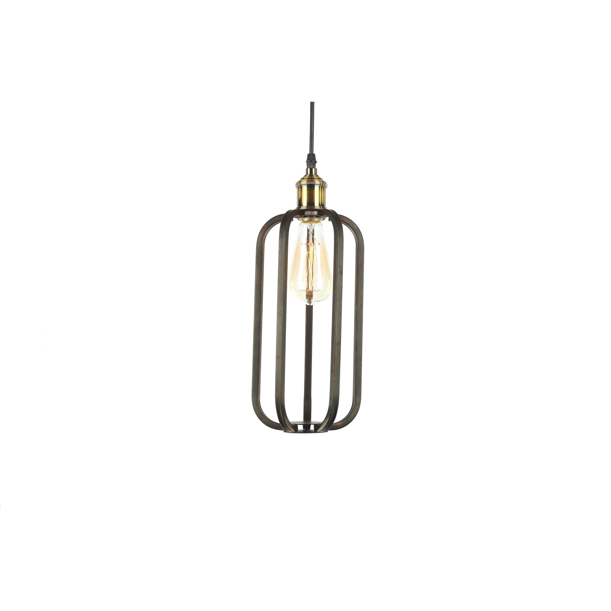 Pendul Atrium, culoare negru cu auriu, structura metalica, inaltime 40 cm, fir ajustabil, Maison M