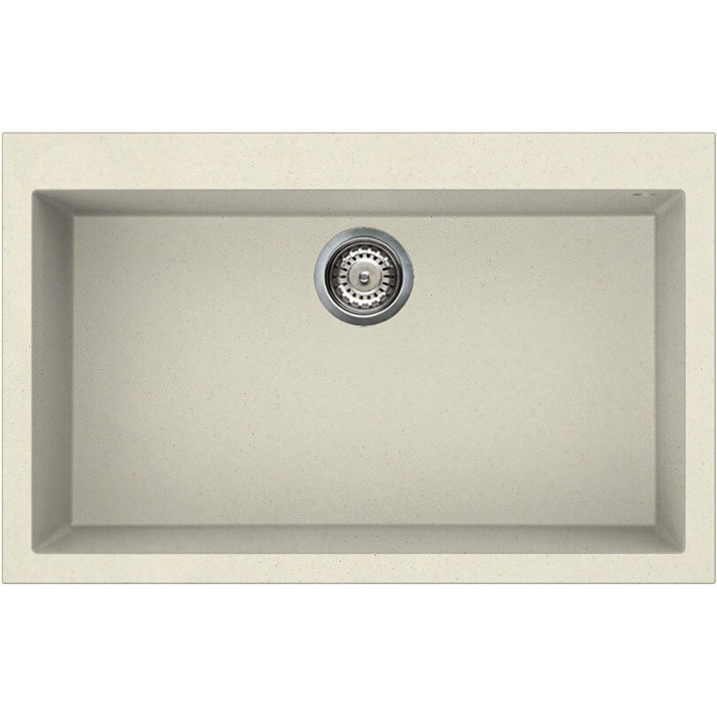 Chiuveta granitek Elleci Quadra 130, 790 x 500 mm, adancime 200 mm, Bianco Antico G62