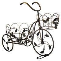 suport decorativ pentru ghivece in forma de bicicleta culoare bronz cu frunze - 23 cm imagen 43_0_
0