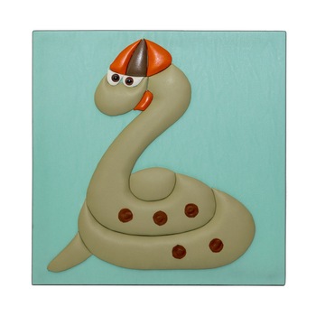 Tablou textura piele ecologica, lucrat manual , 3D, décor sarpe, 48x48 cm Tablou textura piele ecologica, lucrat manual , 3D, décor sarpe, 48x48 cm