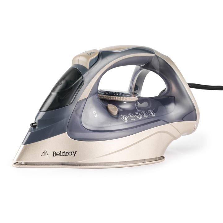 Fier de calcat cu abur Beldray Titanium Powerlite, talpa ceramica, oprire automata, abur de 200 g/min, rezervor de apa 320 ml, cablu de 3 m, indicatori de incalzire si standby, control variabil al temperaturii