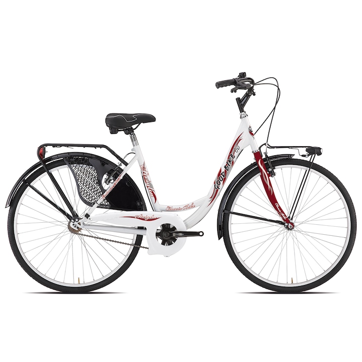 Bottari Good Bike Siviglia 26 városi női kerékpár, 48 cm, Fehér / Piros