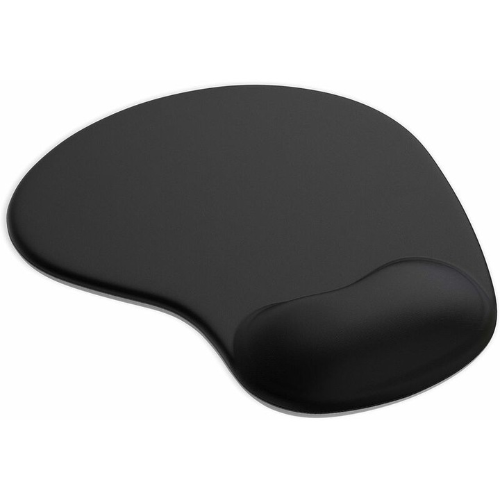Mouse pad cu gel pentru sprijinul incheieturii mainii, 225×195×22 mm, potrivit pentru laptopuri, birou, gaming, utilizatori dreptaci, dintr-o singura piesa, negru, practic pentru acasa si utilizare zilnica