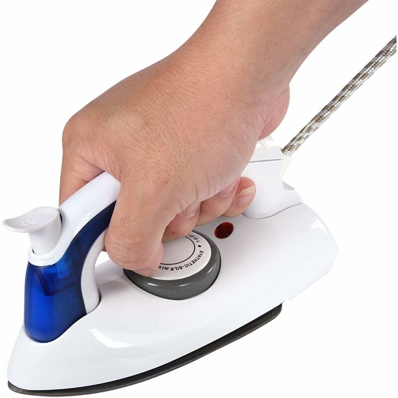 Fier de calcat cu abur mini portabil cu control al temperaturii si spray pentru calatorii si uz casnic, albastru si alb, 1 bucata