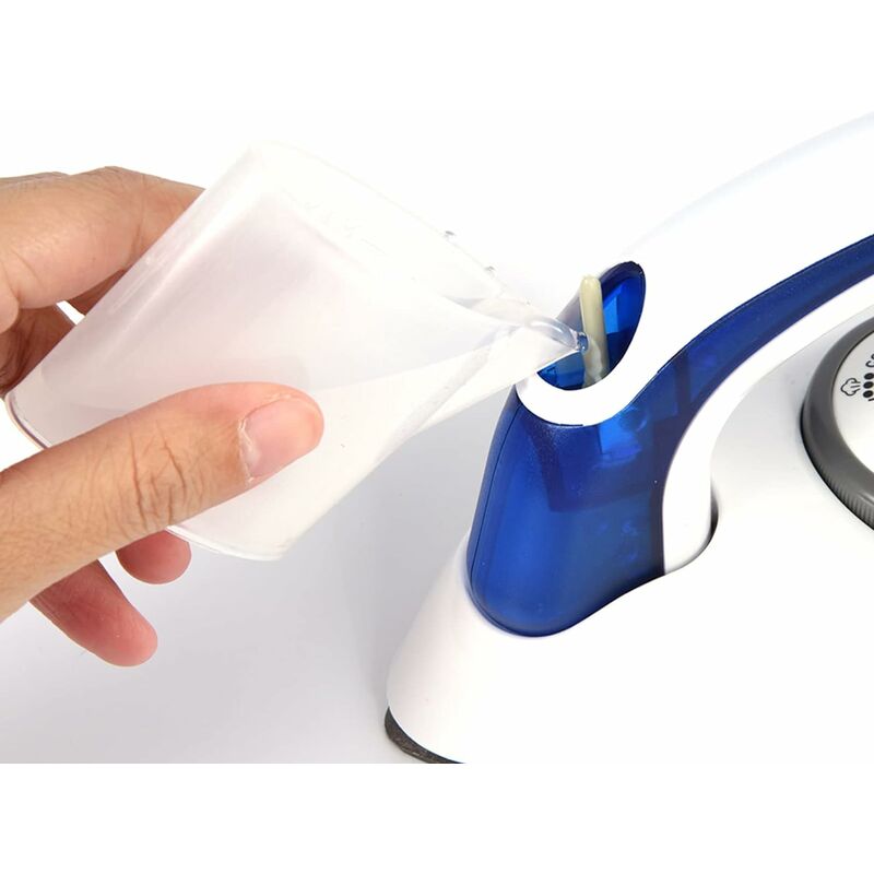 Fier de calcat cu abur mini portabil cu control al temperaturii si spray pentru calatorii si uz casnic, albastru si alb, 1 bucata