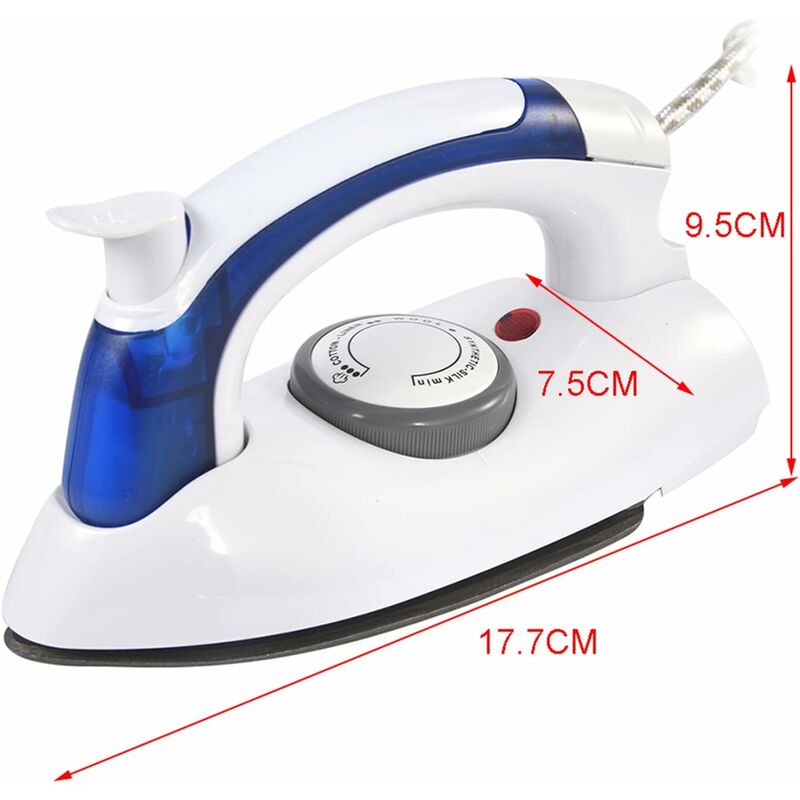 Fier de calcat cu abur mini portabil cu control al temperaturii si spray pentru calatorii si uz casnic, albastru si alb, 1 bucata