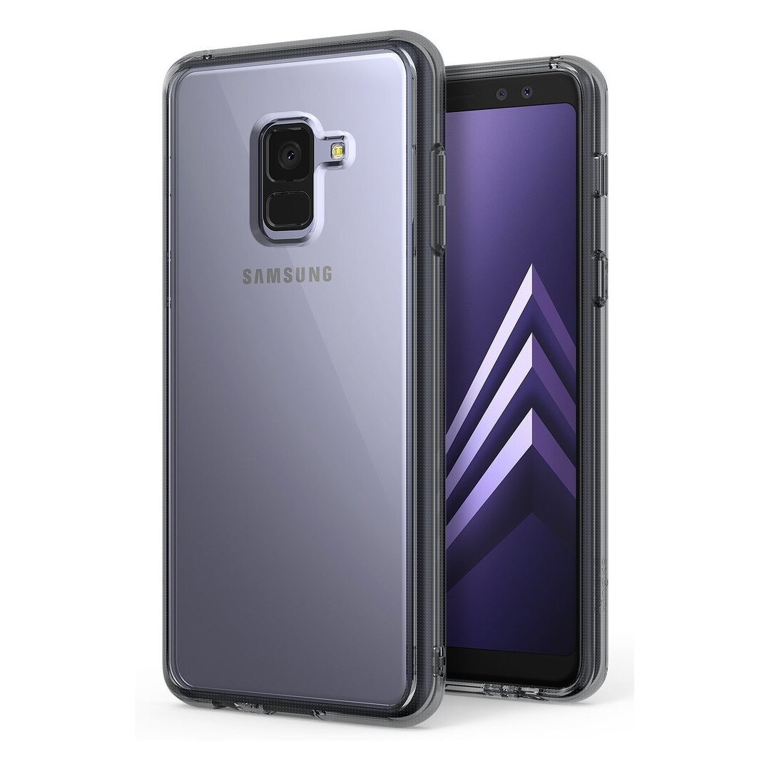 Husa Samsung Galaxy A8 Plus 2018 Ringke SMOKE BLACK+ BONUS folie protectie display Ringke