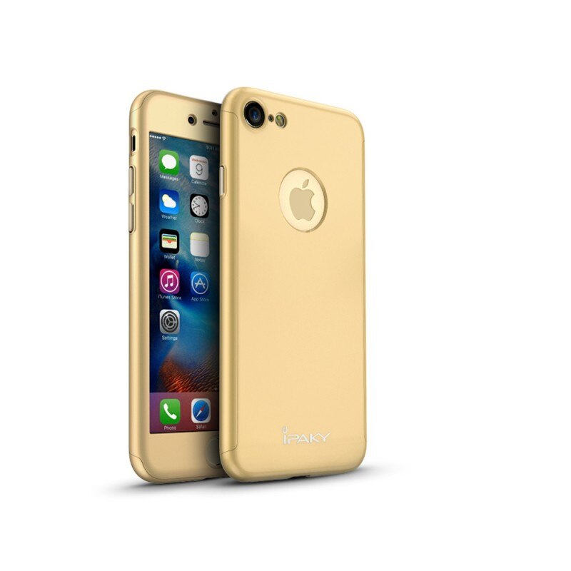 Husa Ipaky 360 Grade Ultra Slim iPhone 7 Gold Folie Sticla Inclusa