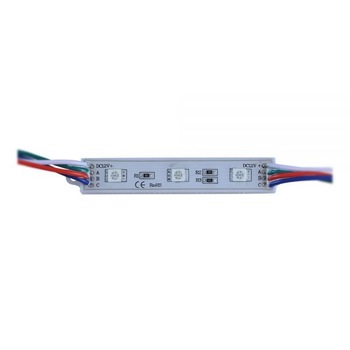 Modul RGB, 3SMD 5050, 7 Culori, 12V, Rezistent la apa Modul RGB, 3SMD 5050, 7 Culori, 12V, Rezistent la apa