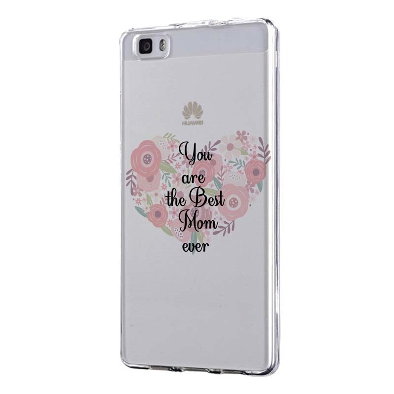 Husa Silicon, Transparent, Ultra Slim 0.3MM, Best Mom Ever, Huawei P8 LITE