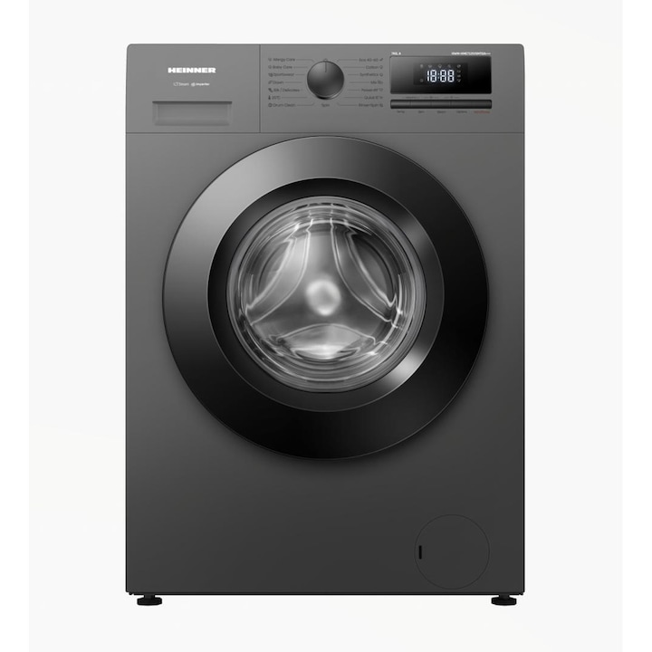Masina de spalat rufe HEINNER HWM-HME712IVSMTGA+++, 7 kg, 1200 rpm, Clasa A, Motor Inverter, 15 programe Gri
