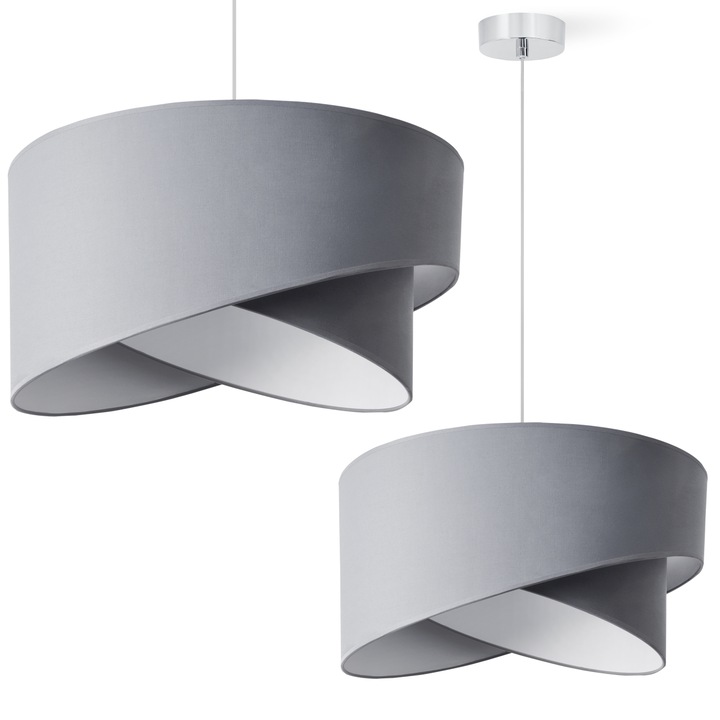 Lampa suspendata, Vienna, gri, E27, 1 punct de lumina, crom