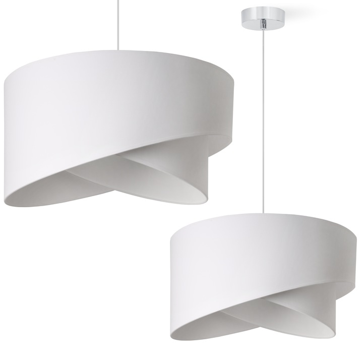 Lampa suspendata, Vienna, crom, 1 bec, abajur alb, E27