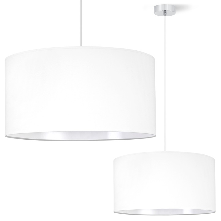 Lampa suspendata, Vienna, crom si alb, 44 cm, soclu E27