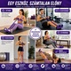 Fitness Gumiszalag Pedálokkal és 6 Ellenállási Csővel, NARCIX®, Többfunkciós Extender Karra, Hasra, Lábakra és Hátra, Kényelmes Fogantyúk, Természetes Latex, Otthoni Edzés, Lila