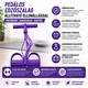Fitness Gumiszalag Pedálokkal és 6 Ellenállási Csővel, NARCIX®, Többfunkciós Extender Karra, Hasra, Lábakra és Hátra, Kényelmes Fogantyúk, Természetes Latex, Otthoni Edzés, Lila