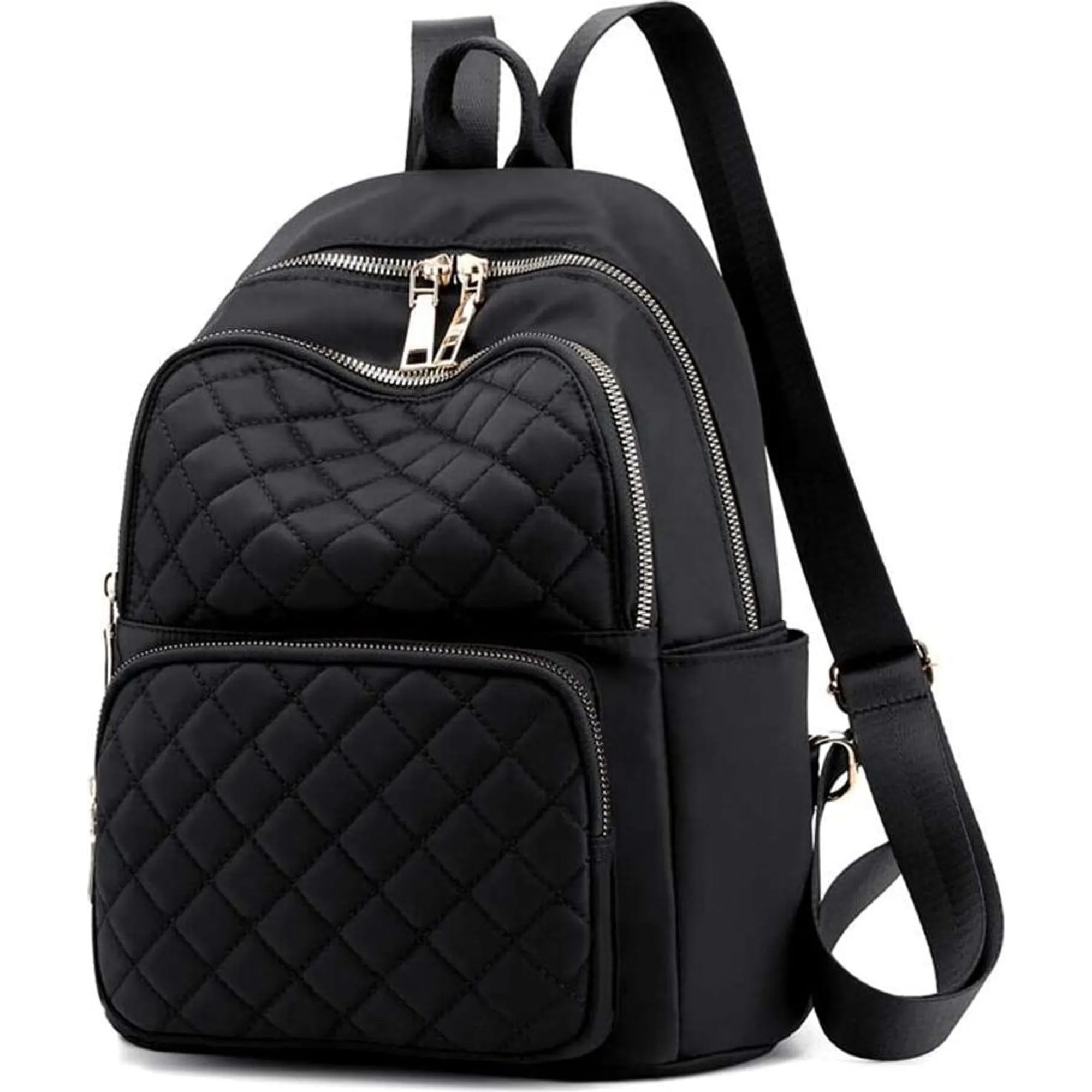Rucsac de dama cu compartiment pentru laptop, fermoar la spate, antifurt, hidrofug, potrivit pentru naveta scolara si calatorii, geanta cu dubla utilizare, negru