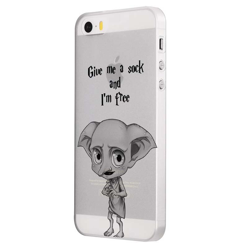 Husa Silicon, Transparent, 0.5MM, Harry Potter - Dobby, Apple iPhone 5/5S/SE