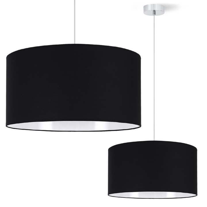 Lampa suspendata, Vienna, crom si argint, negru, 35 cm, E27, 1 sursa de lumina