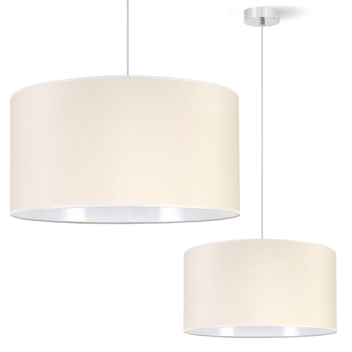 Lampa suspendata, Vienna, crom si crem, 35 cm, E27