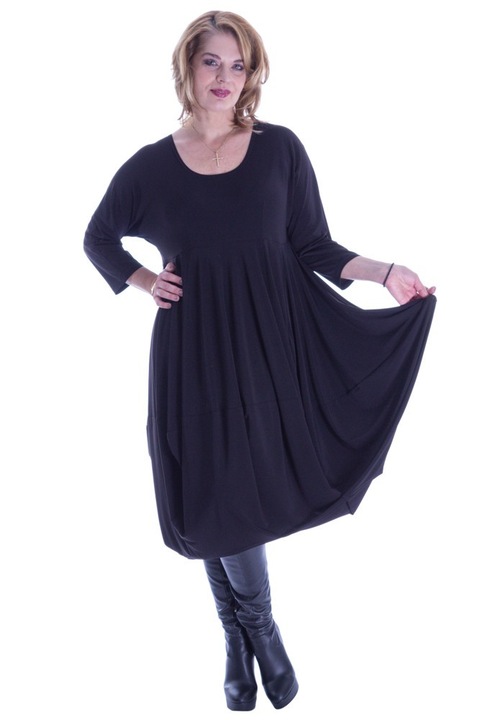 Rochie jerse negru Liza Panait R-336E, 38 EU