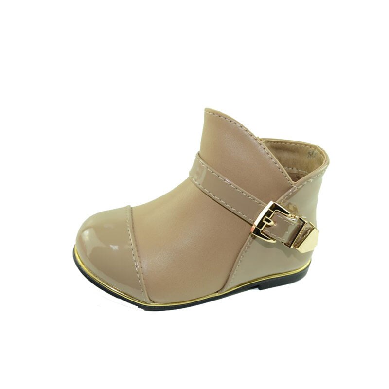 Ghete pentru fetite MRS, cu fermoar si catarama, Bej